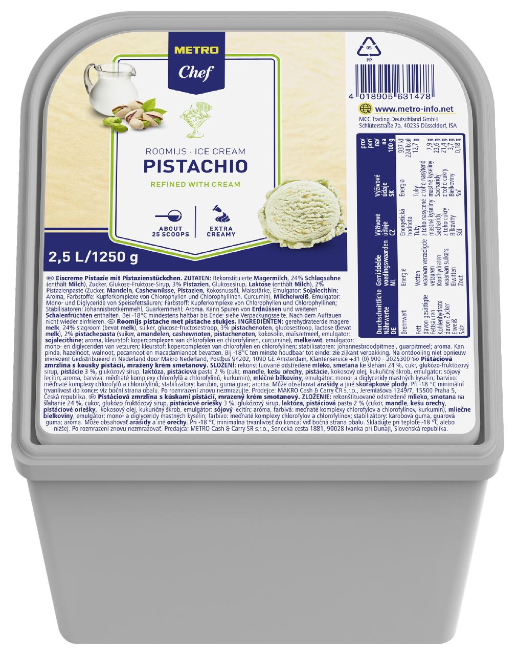 Ice cream Pistachio 2.5 l