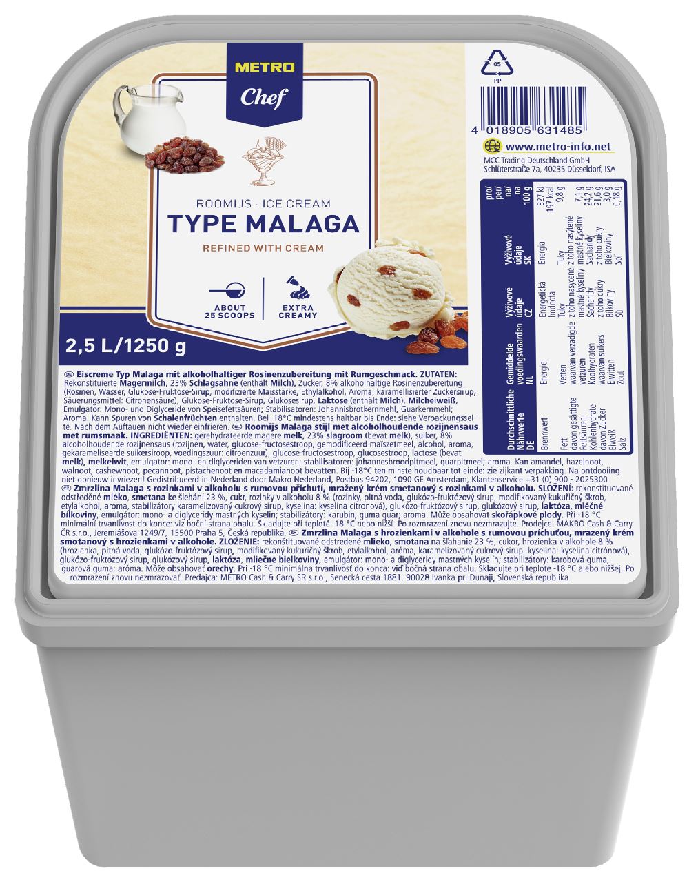 Ice cream Malaga 2.5 l