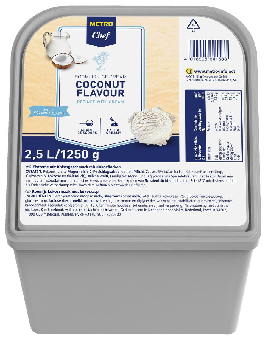 Coconut ice cream 2.5 l