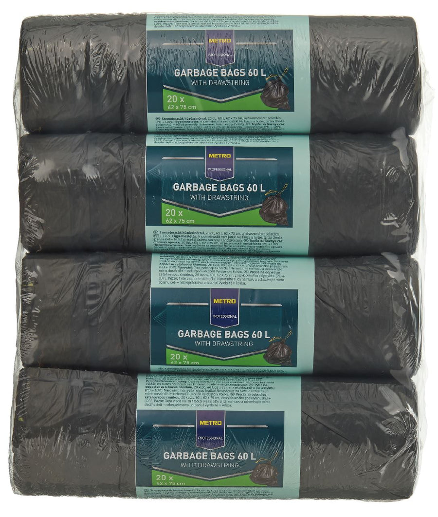 METRO PROFESSIONAL Drawstring bags 4 x 20 x 60 l