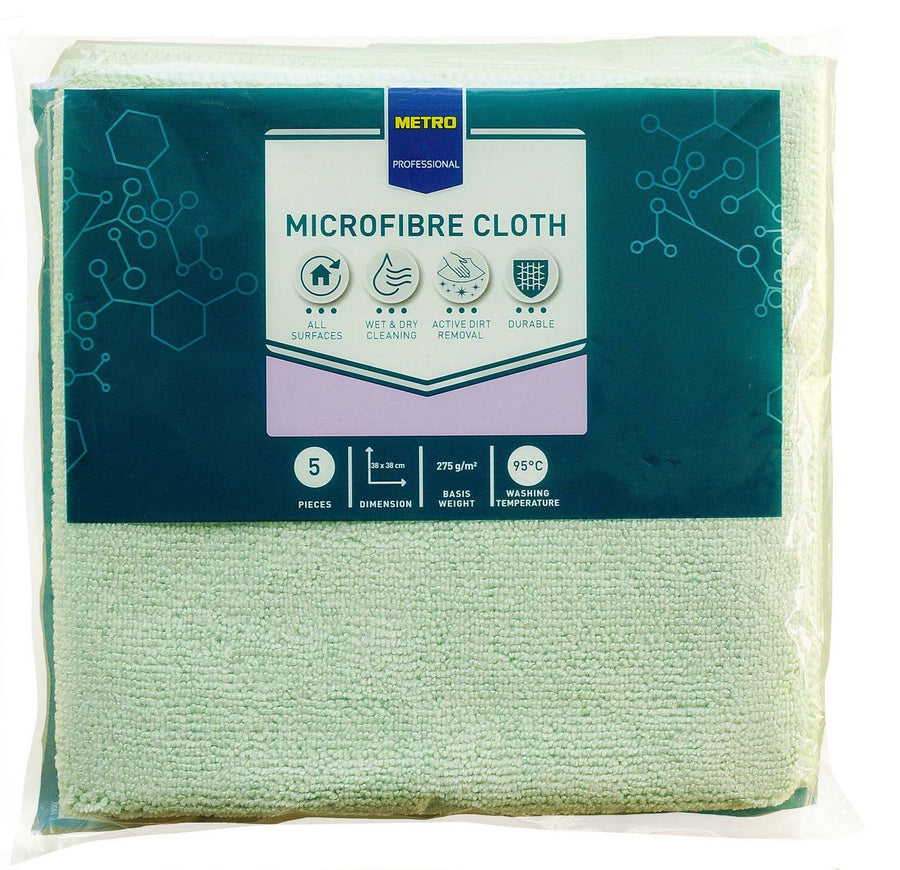 METRO PROFESSIONAL Microfibre cloth green 5 pieces