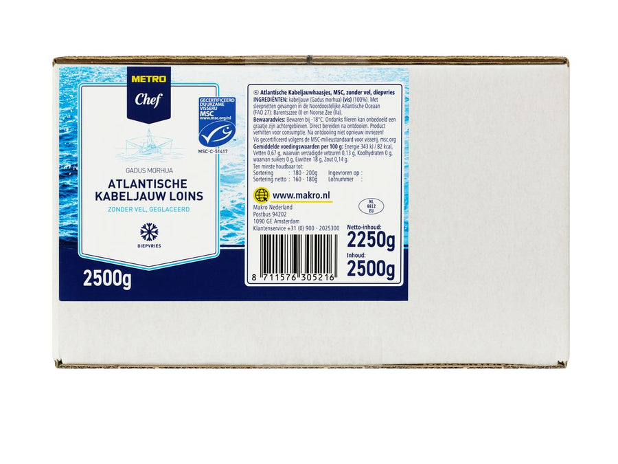 MSC Cod loins sorting 180-220 g 2.5 kg