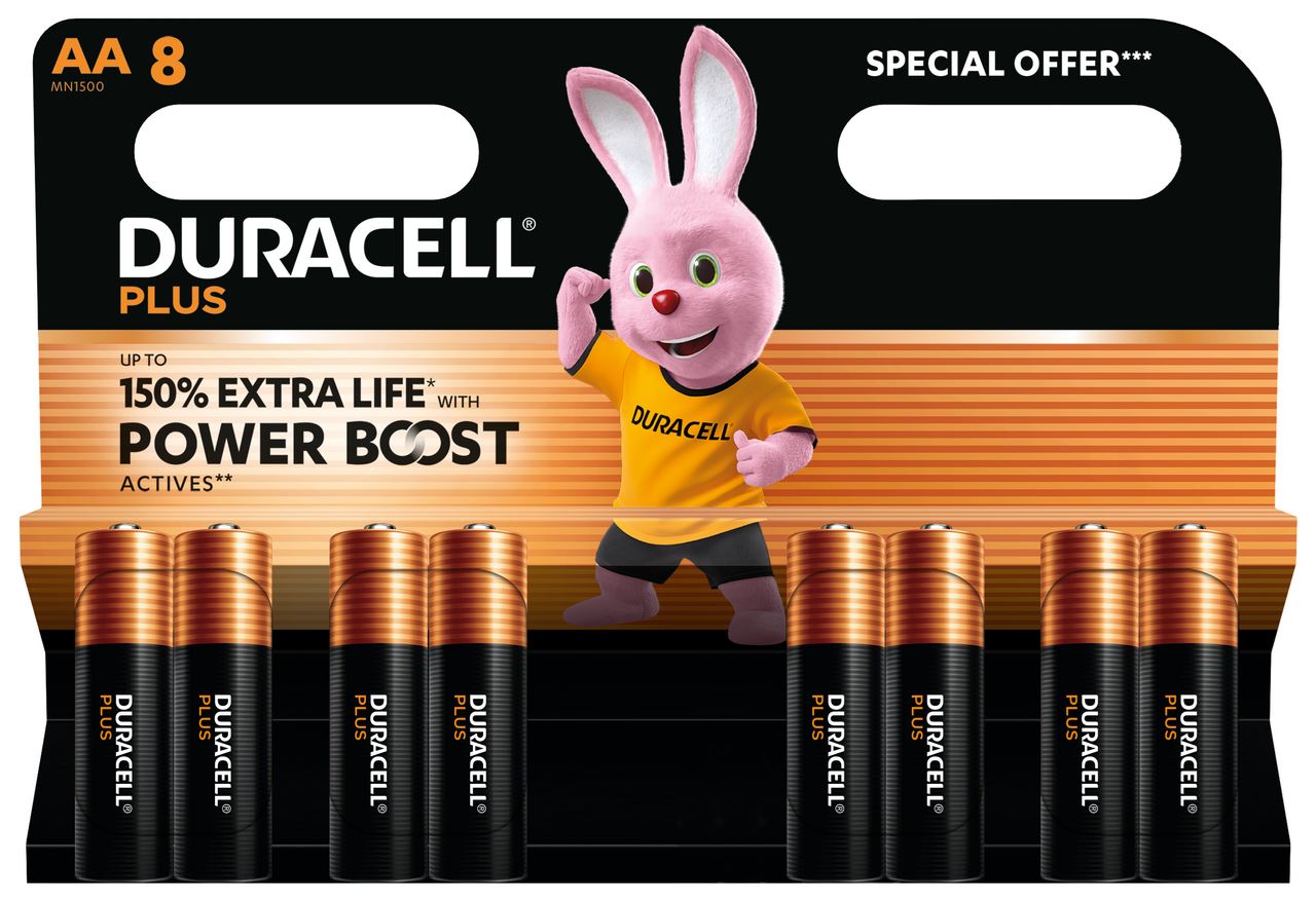 DURACELL Plus Alkaline Power Boost AA 8 pieces