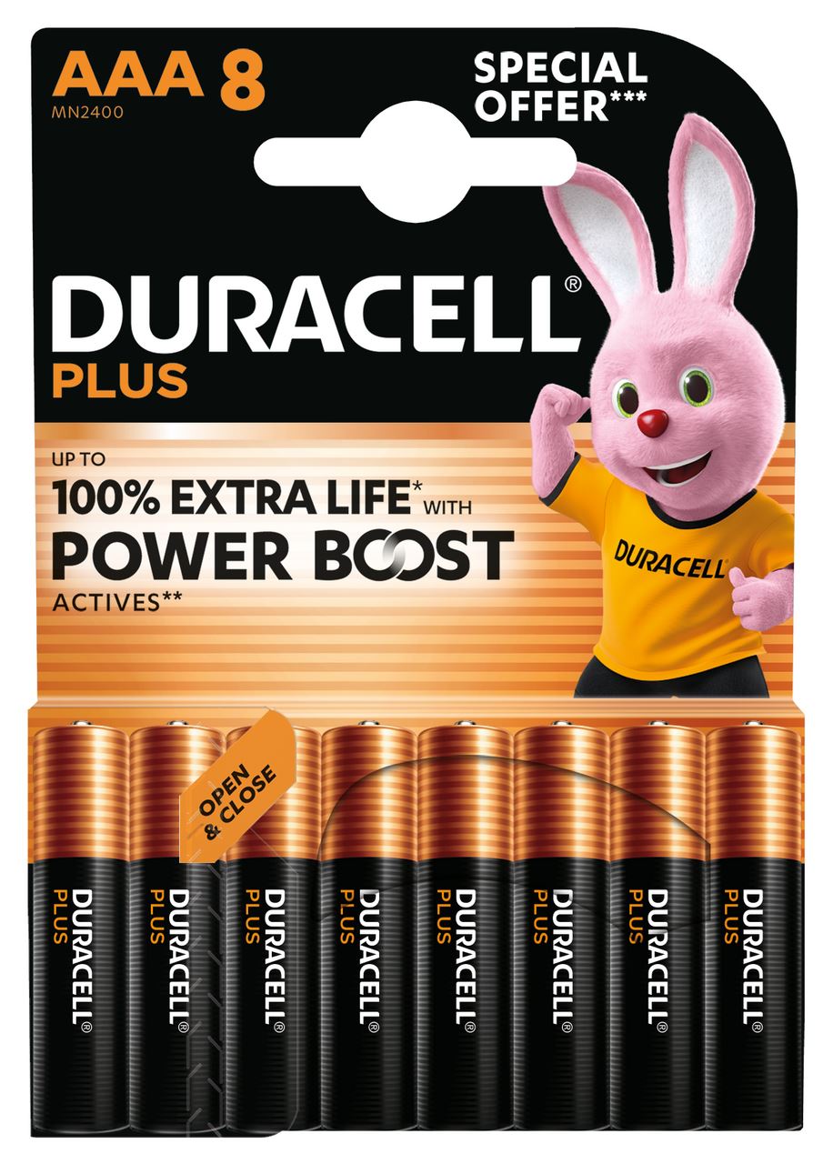 DURACELL Plus Alkaline Power Boost AAA 8 pieces