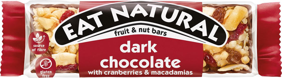Eat Natural Dark Chocolate with Cranberries & Macadamias 12 x 40 g