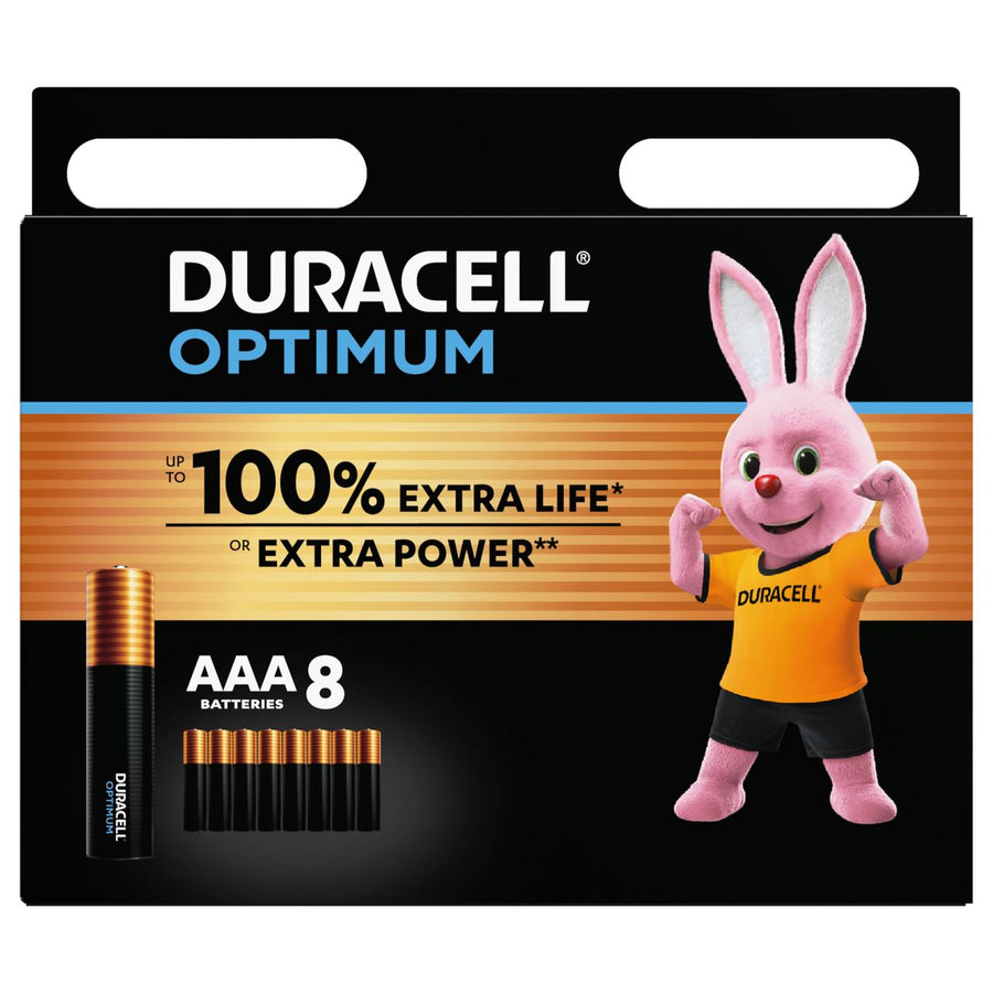 DURACELL Alkaline Batteries Optimum AAA 8 pieces