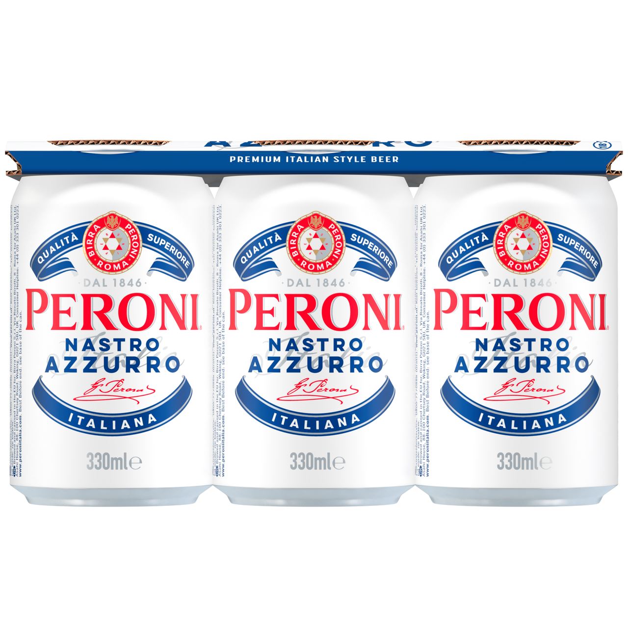 Peroni Nastro Azzurro can 6 x 33 cl
