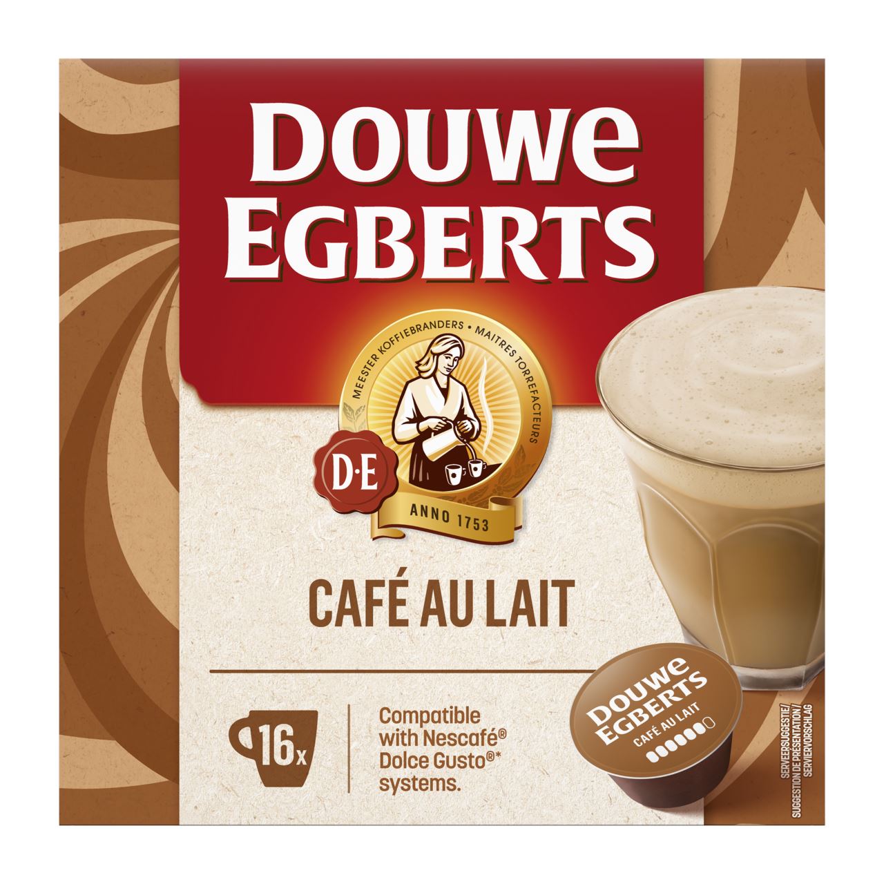 Douwe EGBERTS Café au Lait coffee capsules 16 pieces