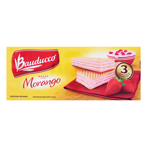 Biscoito Wafer Morango 140g - Bauducco