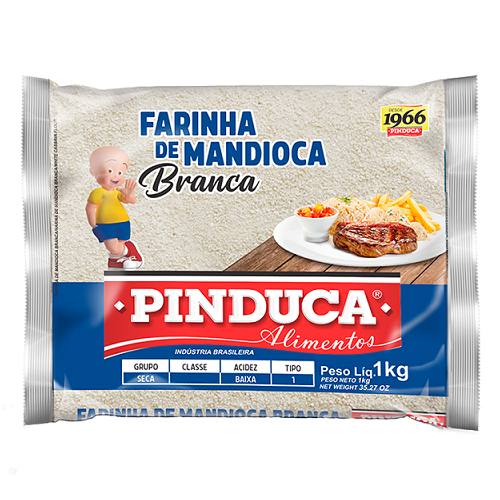 Farinha De Mandioca Crua Média 1Kg - Pinduca
