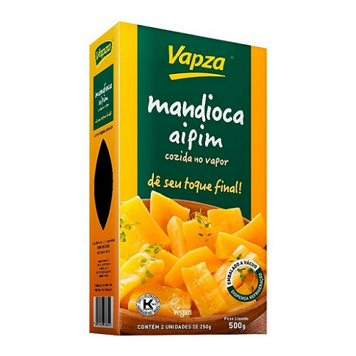 Mandioca Aipim Cozida no Vapor 500g - Vapza